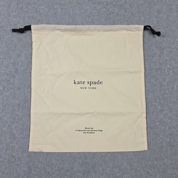Kate Spade New York Ivory Drawstring Dust Bag 13 1/2 X 12 Pre Owned - Picture 1 of 10